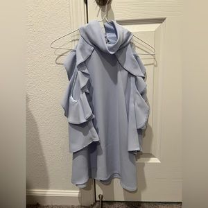 Topshop - blue cold shoulders blouse